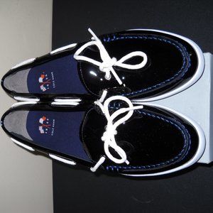 Cole Haan Nantucket Camp Moccasin Boat Shoe Patent Leather Slip On Loafer